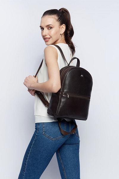 Aka Deri 100% Genuine Leather Aka 332 Business Backpack - Bitter Brown