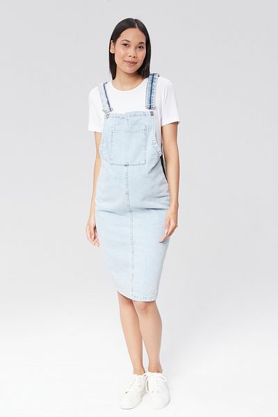 LYN MAMA Rochie Johan Denim Gilet Snow Wash Albastru deschis
