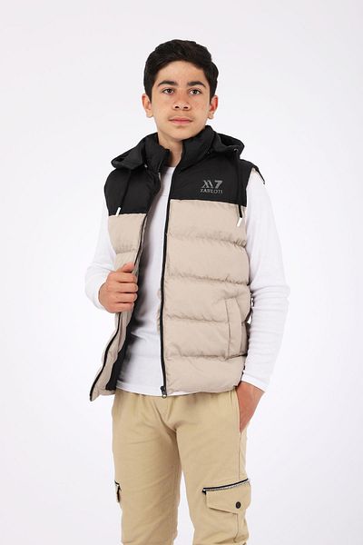 Pina Kids Removable Hooded Waterproof Boys Puffer Vest Two Colors
