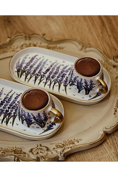Store كوب قهوة تركي بتصميم خاص من سلسلة Lavender Series (قطعة واحدة)