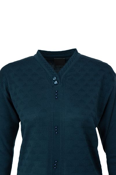 Oppland Tricotaj de iarnă din bumbac pentru femei, țesut, pulover pentru mamă, cu mărgele, cu motiv piramidal, guler de pere, confortabil