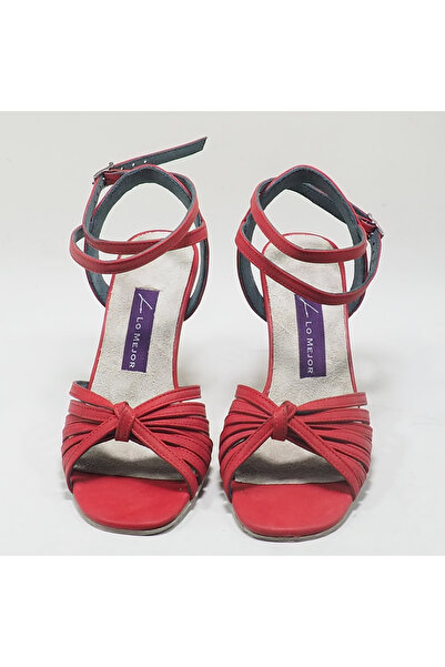 Lo Mejor Shoes AMADA Özel Tasarım Kadın TANGO DANS AYAKKABISI - Renk Nubuk Kırmızı
