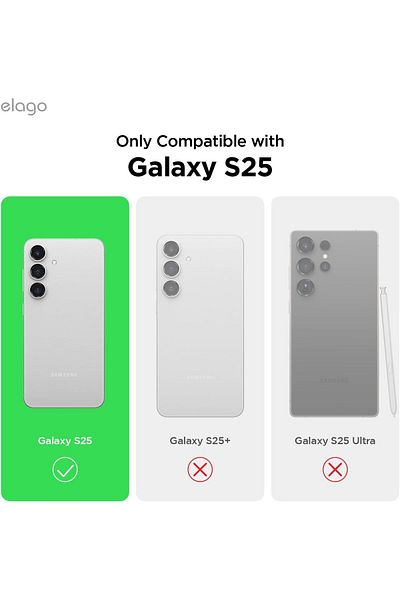 Elago جراب سيليكون سائل لهاتف Samsung Galaxy S25 ببطانة ناعمة من الألياف الدقيقة - حجري