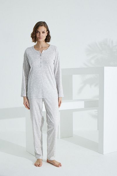 Evia Angelique 100% Cotton Long Sleeve Women's Pajamas Set 21504