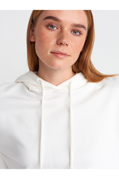 Dilvin 40401 Екрю суитшърт - Страничен цип