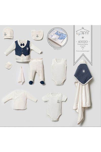 Tafyy Baby Boy Bow Tie Quilted Newborn Set of 10