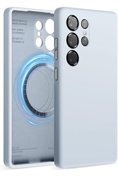 Elago جراب مغناطيسي من السيليكون السائل لهاتف Samsung Galaxy S25 ULTRA متوافق مع MagSafe أزرق فاتح
