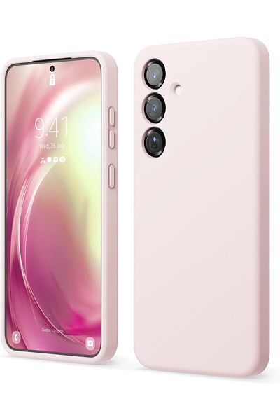 Elago جراب سيليكون سائل لهاتف Samsung Galaxy S25 PLUS ببطانة ناعمة من الألياف الدقيقة - وردي جميل