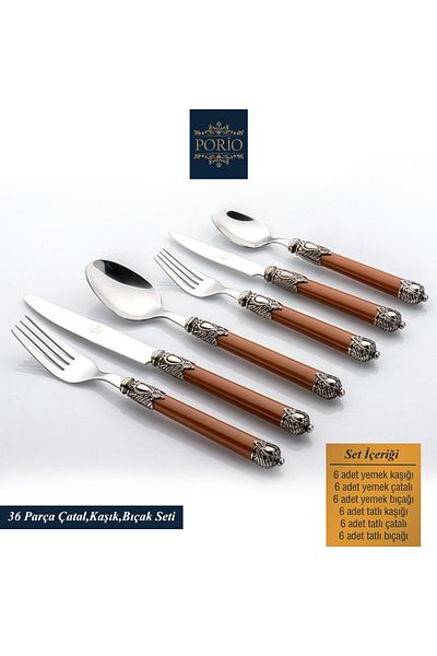Porio Stainless Steel 36 Piece 6-Person Cutlery Set Pr60-1007