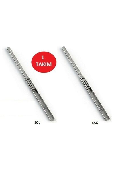 POZİTİF HIRDAVAT 17mm 30cm Teleskopik Ray Çekmece Kızağı Çekmece Rayı (17X310...