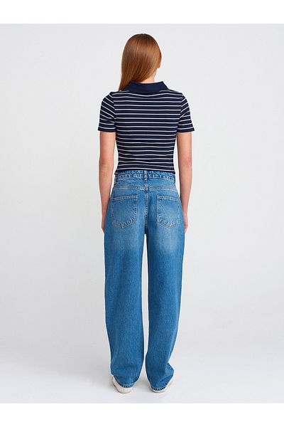 Dilvin 71768 Pantaloni din denim cu balon - Auto-tint