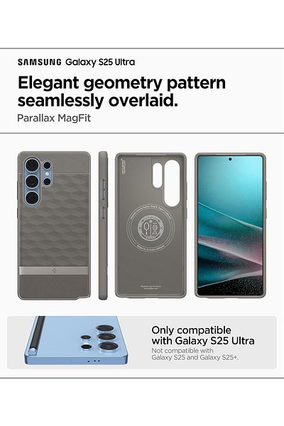 Spigen Parallax MagFit for Samsung Galaxy S25 ULTRA case [MagSafe compatible] - Ash Gray