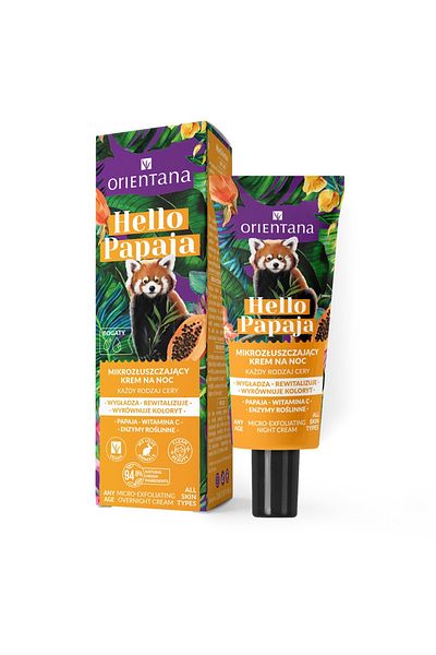ORIENTANA - HELLO PAPAJA Μικροαπολεπιστική κρέμα νύχτας Βιταμίνη C Φυτικά ένζυμα, 40 ml