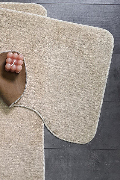 Dokumacıoğlu Σετ πατάκι μπάνιου Ultrasoft Mink - Σετ 2 τεμαχίων, αντιολισθητική βάση, πλενόμενη τουαλέτα