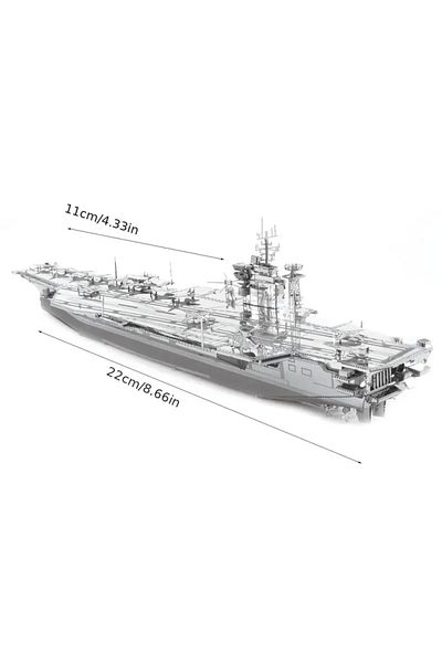 DIY Uss Theodore Roosevelt 3D Metal Model - Puzzle Puzzle, DIY Kits, Ages 14+ 120 Pieces