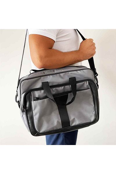 HOMS Geanta pentru laptop si documente gri Homs 41x15x30 cm