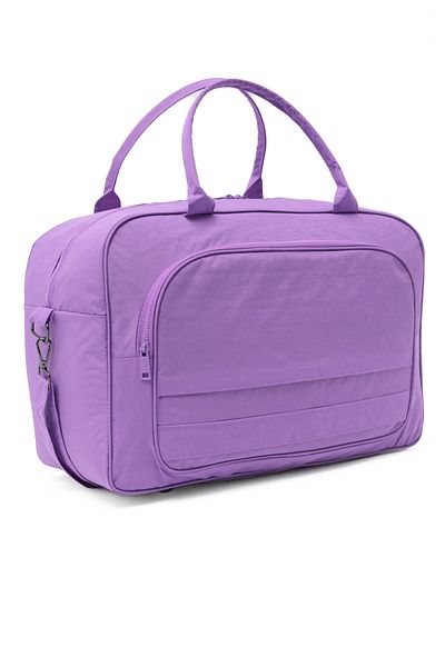 KAFF Lilac Crinkle Fabric 00816 Unisex Water Resistant Wide Shoulder Strap Sports Travel Bag with Front Pocket