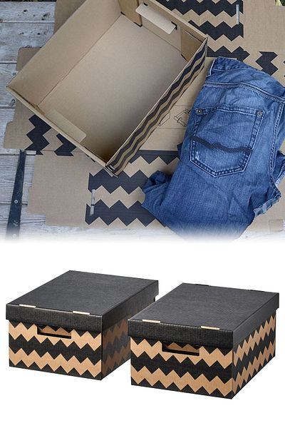 Binbirreyon Covered Storage Box Set Set of 2 Archives Pantry Box Dd017
