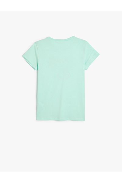 Koton Tricou cu mânecă scurtă din bumbac - Gât rotund și detaliu imprimat inimă