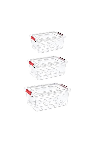Smartware Set of 3 Smart Box Storage Containers 3-5-8 Lt