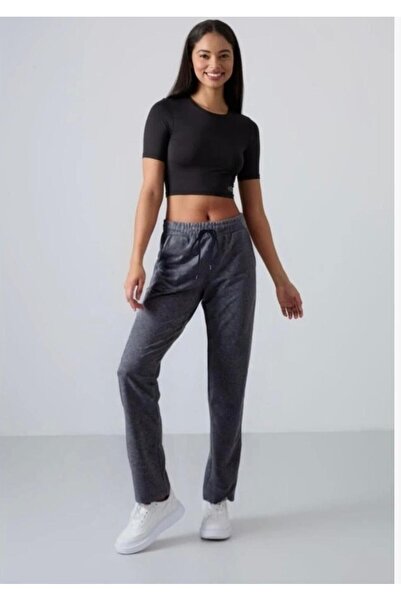 UYN SPORT Ανθρακί Χρώμα ίσιο πόδι με ψηλόμεσο - Άνετο και άνετο παντελόνι