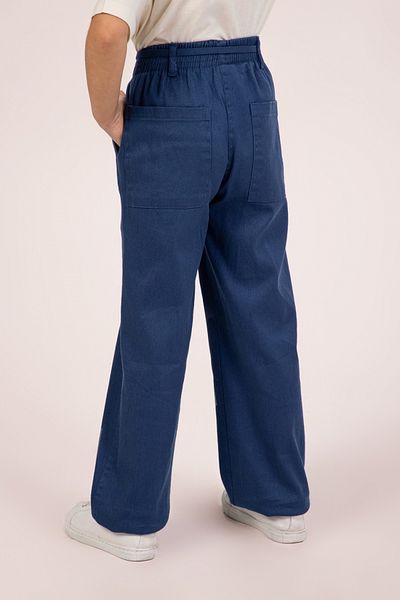 DMB BOYS & GIRLS Girls Cotton Waist Elastic Embroidered Gabardine Pants
