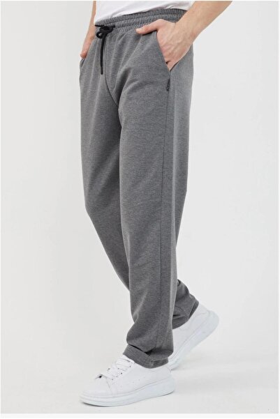 UYN SPORT Ανθρακί Χρώμα ίσιο πόδι με ψηλόμεσο - Άνετο και άνετο παντελόνι