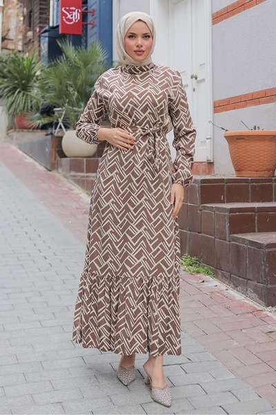 Bestenur Φόρεμα Rayel Woven Viscose 1336 - Καφέ