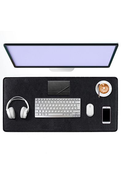 BLACK DEER Αναστρέψιμο Μαύρο Δερμάτινο Mouse Pad - Desk Mat 90x40 XL