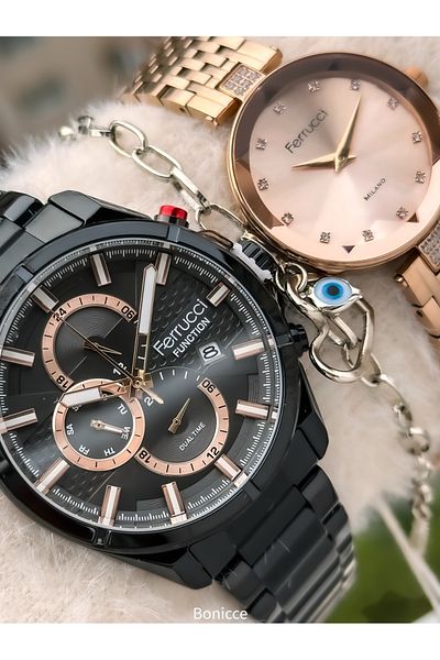 Ferrucci Sihyah Rose Colorful Functional Rosary - Dear Watch and Heart Bracelet