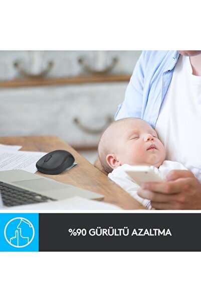 logitech M221 Sessiz Kompakt Kablosuz Mouse, Siyah 910-006510