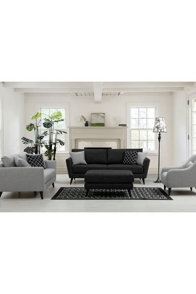 Vivense Vals Ikili Koltuk, Gri