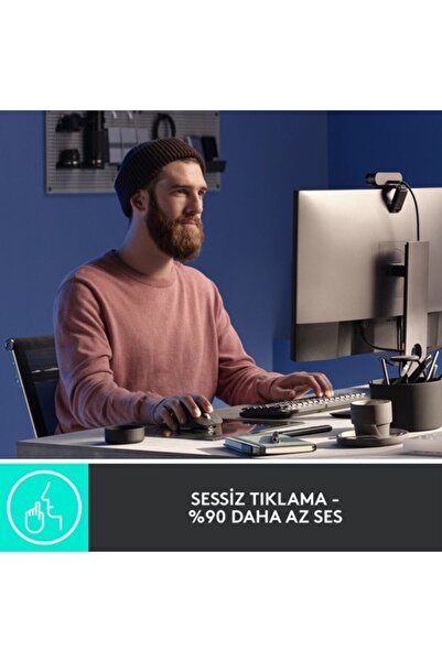logitech MX Master 3S Performans 8000 DPI Optik Sensörlü Sessiz Kablosuz Mouse, Beyaz 910-006560