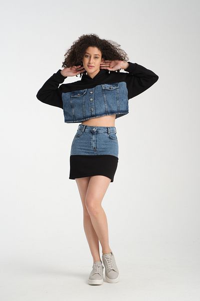 Rodi Women's Set with Denim Skirt - 1077