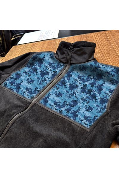Crea Eymer Wear Στρατιωτικό σχέδιο παραλλαγής Navy που δεν κολλάει με πλήρες φερμουάρ Softshell Fleece