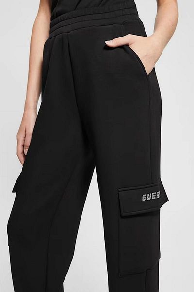 Guess CECILIA SCUBA CARGO PANTS Pantaloni cargo negri pentru femei V4BB12K7UW2-JBLK