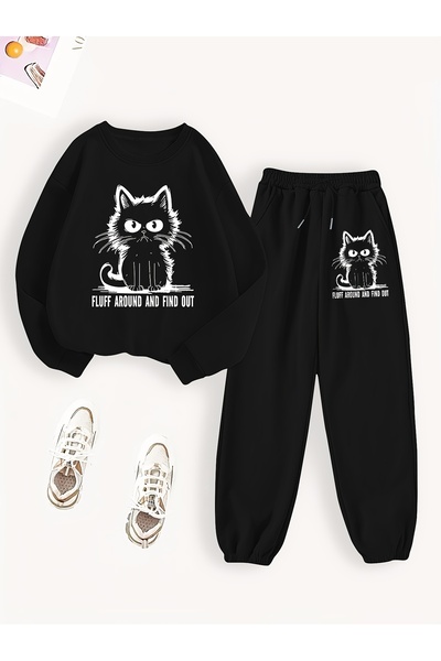 Lider Leather Σετ φούτερ και αθλητική φόρμα με στάμπα και λαιμόκοψη O-λαιμόκο...