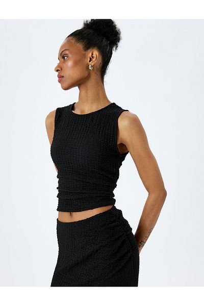 Koton Μπλούζα με υφή Slim Fit Crew Neck Tank Top