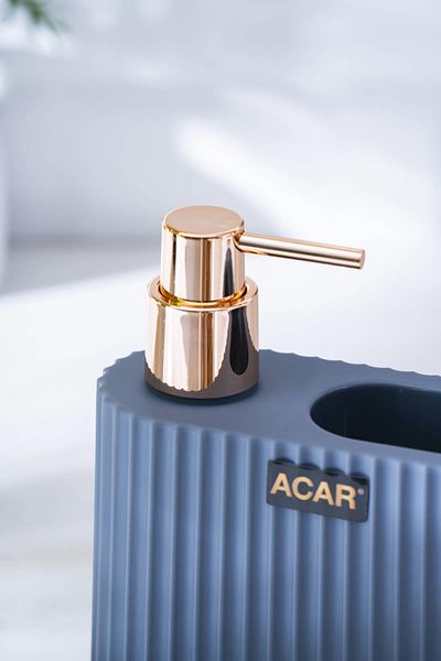ACAR Astoria Acrylic Liquid Soap Dispenser with Sponge Tank - Gray/Bronze