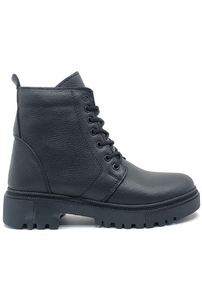 Geppetto Μαύρο Γνήσιο Δέρμα - Μπότες Casual Shearling