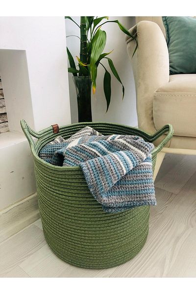 ModaCardin 25X25 Wicker Basket - Toy and Flower Pot Organizer