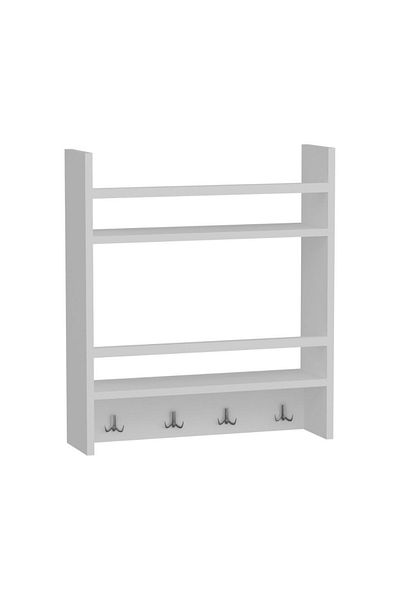 HOMS Harley Homs functional shelf with hangers, 53.6 x 60 x 14.5 cm, white