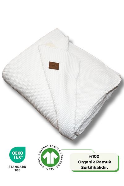 Next Baby Little Dedi Organic Cotton Sweater Knitted White Baby Blanket