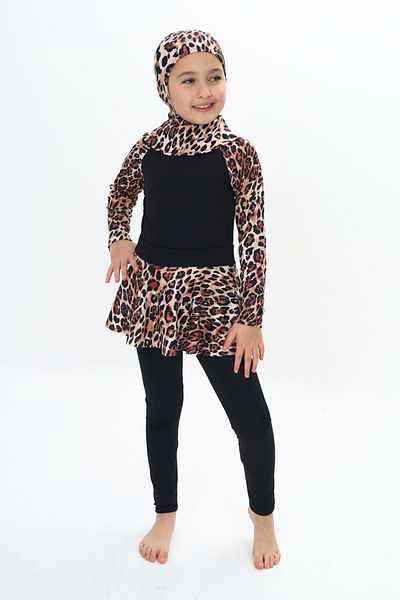 My Kids Wear Бански костюм от три части за момиче, буркини, хиджаб, пола, покрит