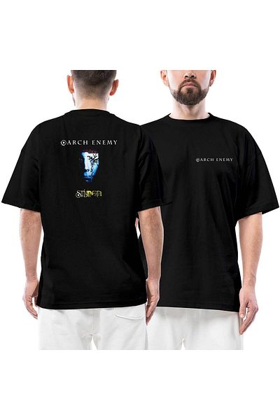 Z zepplin Μπλουζάκι Arch Enemy Stigmata μπροστινό πίσω με στάμπα μαύρο oversize