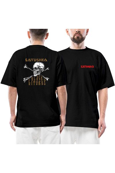 Z zepplin Μπλουζάκι Batushka Black Liturgy μπροστά πίσω με στάμπα μαύρο oversize