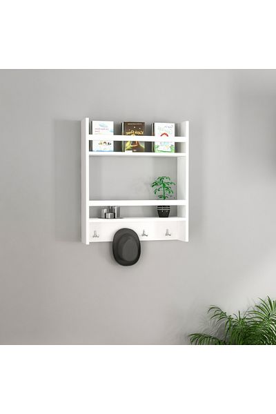 HOMS Harley Homs functional shelf with hangers, 53.6 x 60 x 14.5 cm, white
