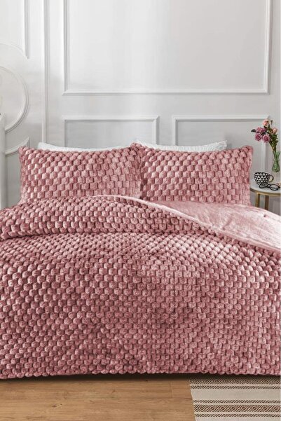 Çeyiz Diyarı Rabbit Feather Quilt Set - Double, 220X240 Cm, Plum