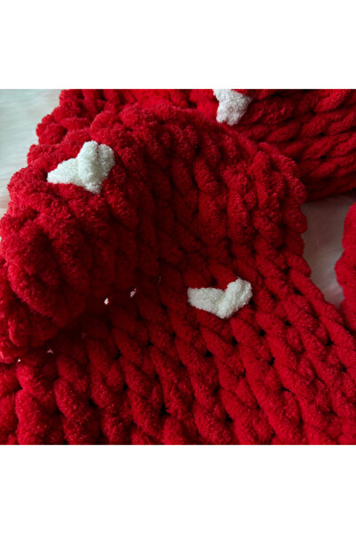 Home Puffy Plush Knitted Scarf - Women