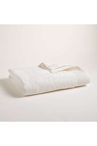 Zsa Zsa Zsu Solıd Bordürlü Pamuk %100 Pamuk Banyo Havlusu 90x150 Cm Ekru